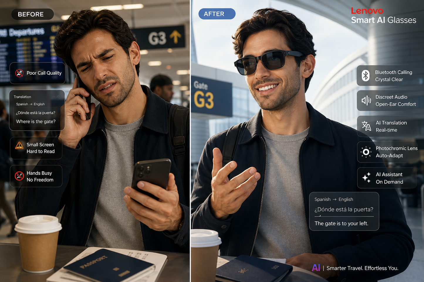 Lunettes Smart AI Lenovo